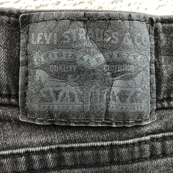 Levi's Womens Jeans Size 12 Classic Straight Black Denim Casual Ankle Pockets - Picture 13 of 15